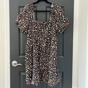 WhoWhatWear Leopard Print Mini Dress